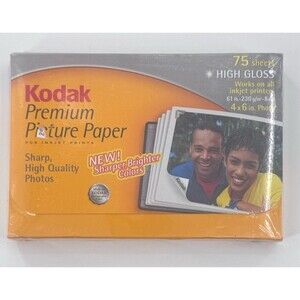 Kodak Premium Picture Paper 4 x 6" 75 Sheets Satin Inkjet Printers Compatible